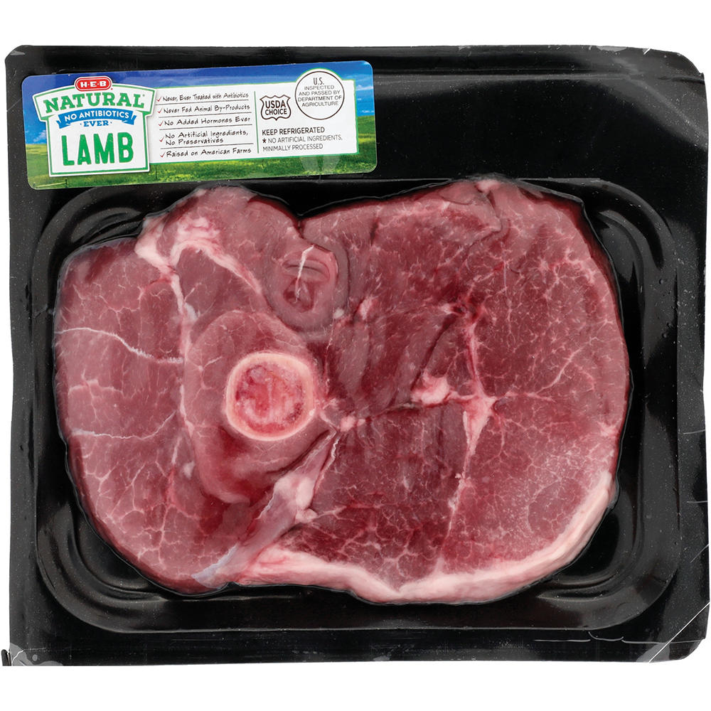 H-E-B Natural Bone-In Lamb Leg Steak, Avg. 0.64 lb