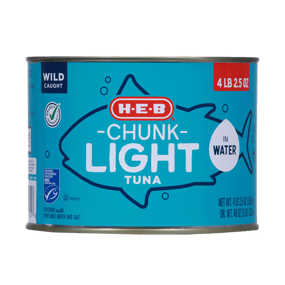 H-E-B Chunk Light Tuna in Water, 4 lbs 2.5 oz