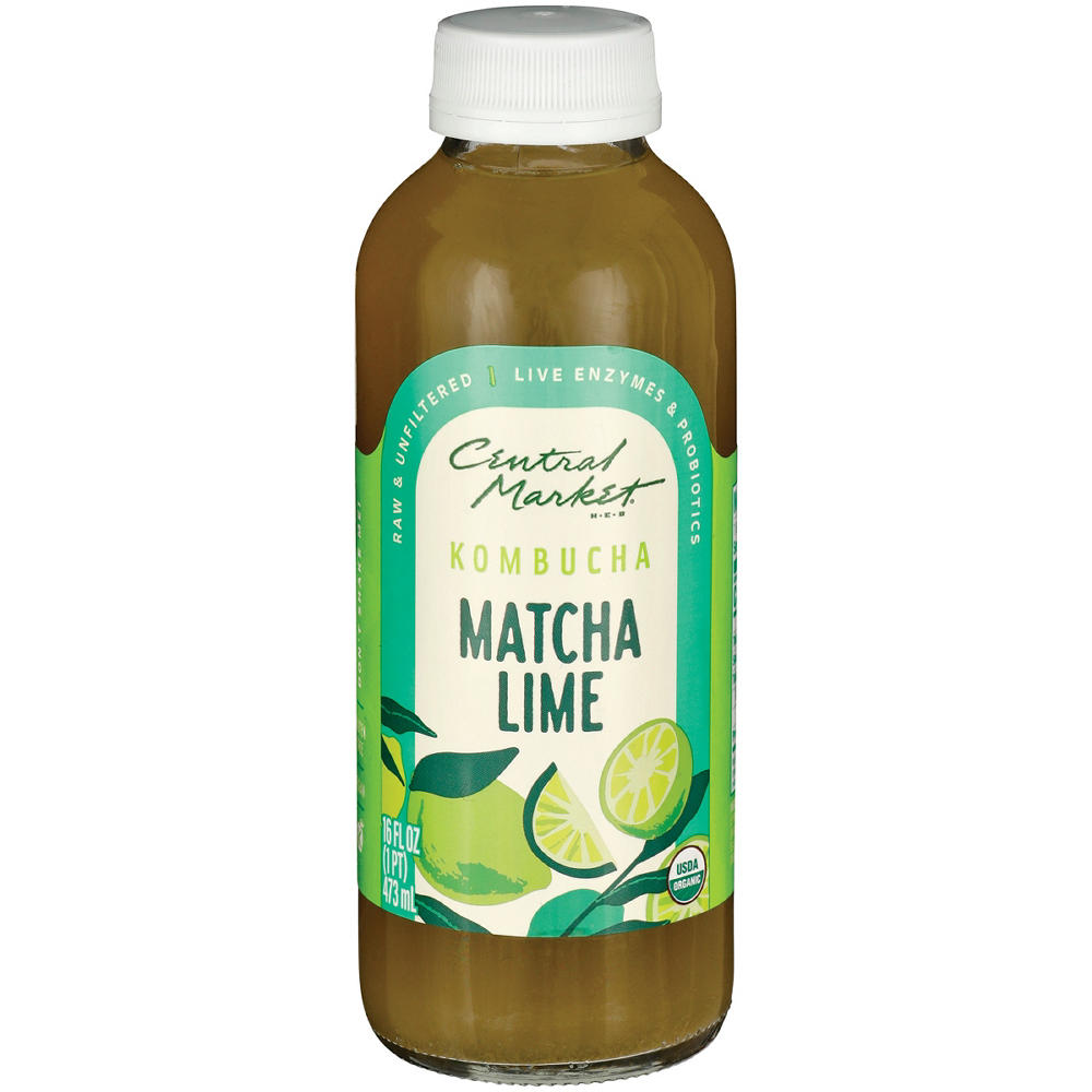 Central Market Organic Kombucha - Matcha Lime, 16 oz