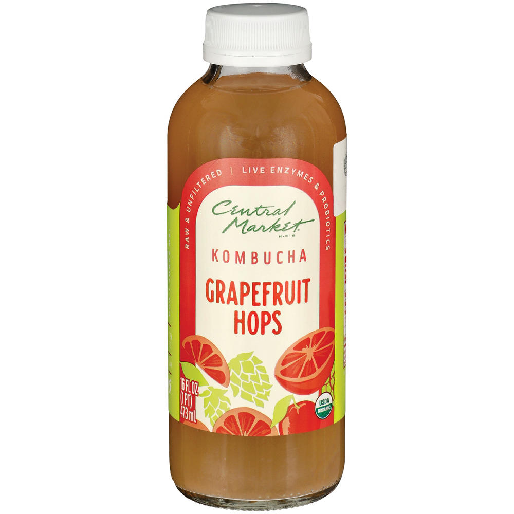 Central Market Organic Kombucha - Grapefruit Hops, 16 oz