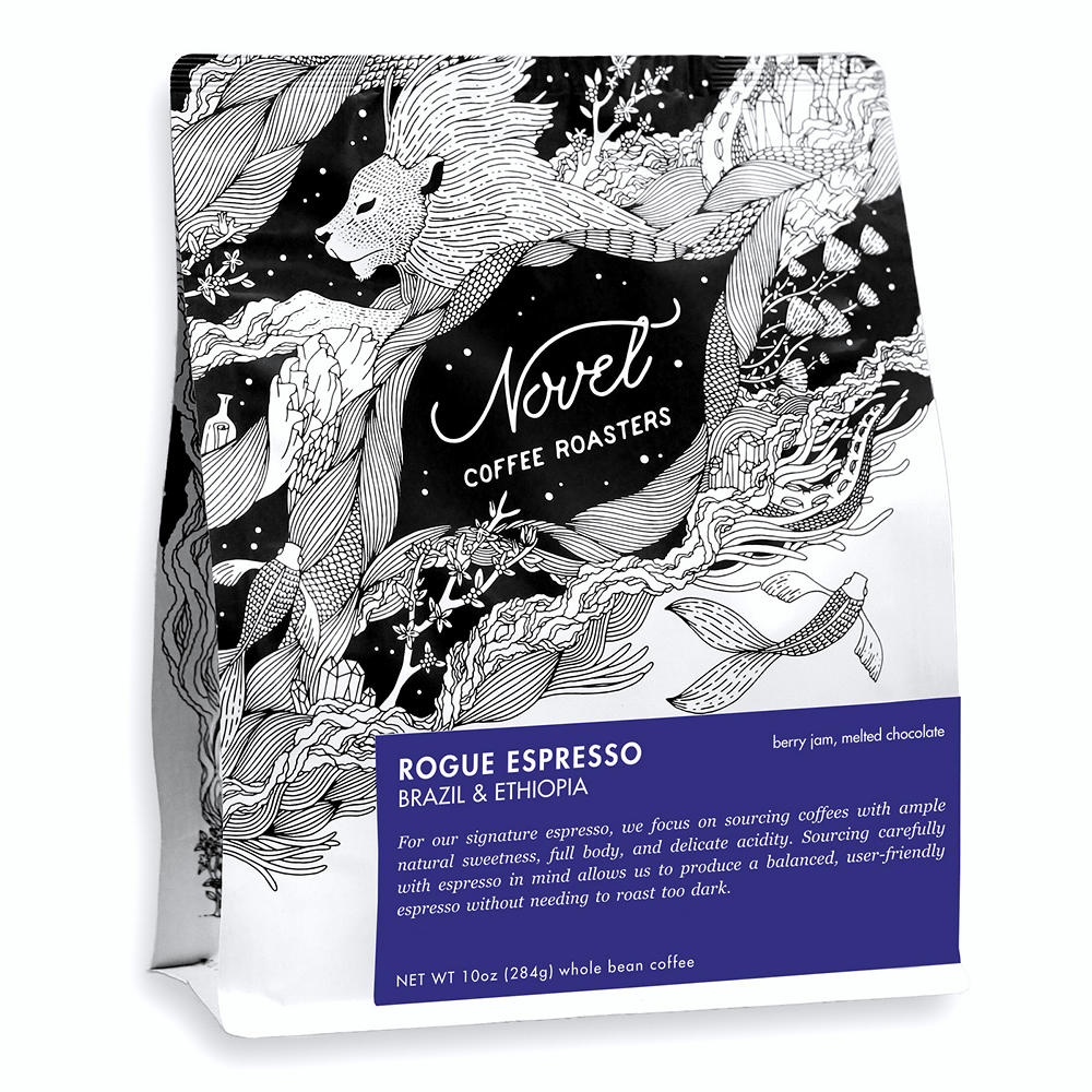 Novel Coffee Roasters Rogue Espresso Whole Bean Coffee, 10 oz
