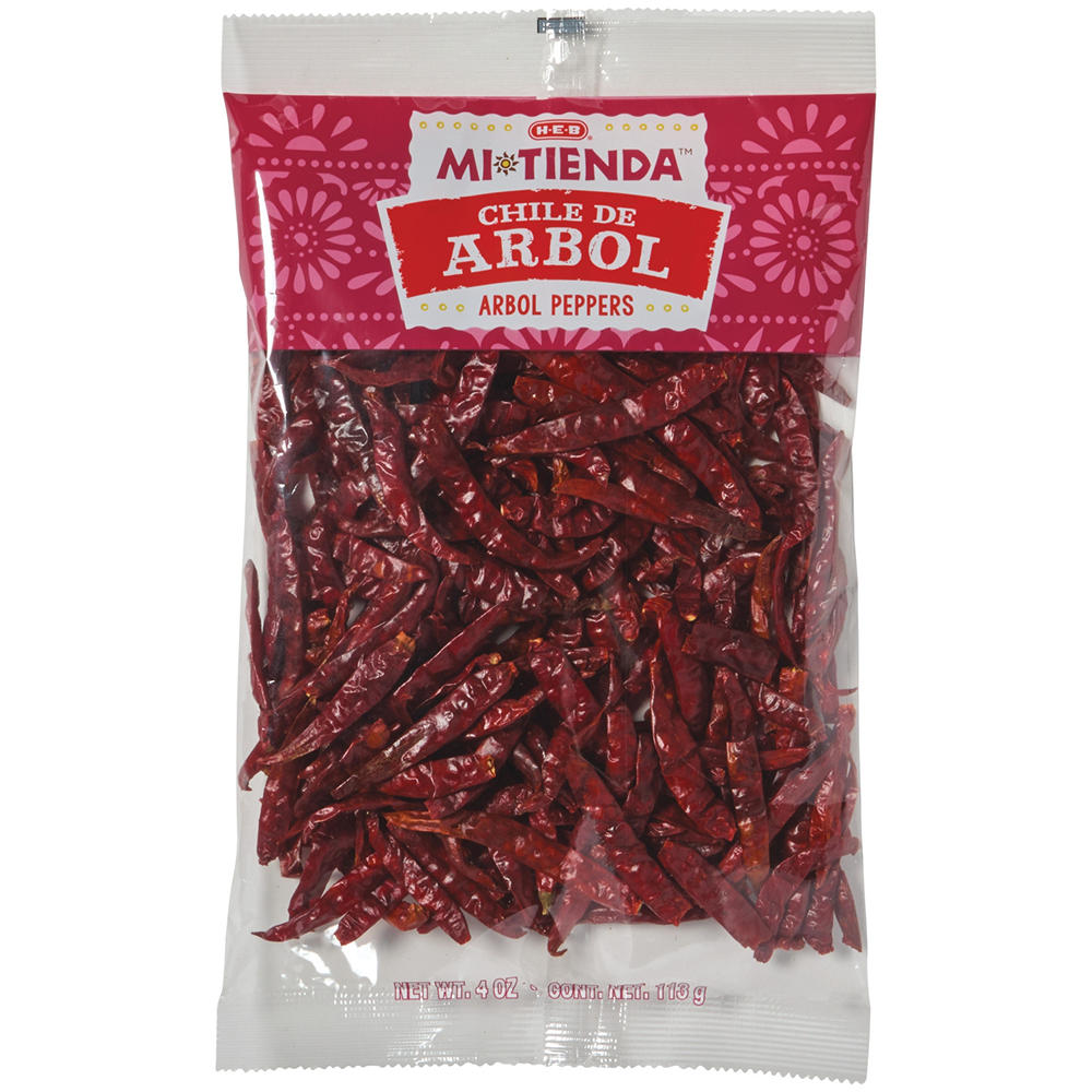 H-E-B Mi Tienda Dried Chile de Arbol Peppers, 4 oz