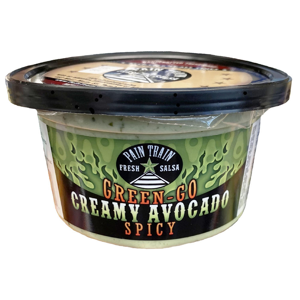 Pain Train Fresh Green-Go Creamy Avocado Salsa - Spicy, 12 oz