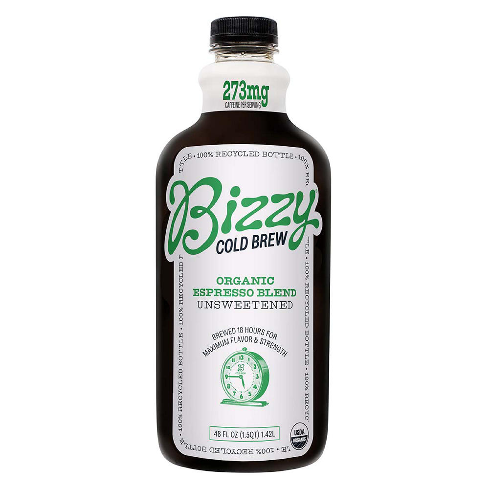 Bizzy Organic Espresso Blend Unsweetened Cold Brew Coffee, 48 oz