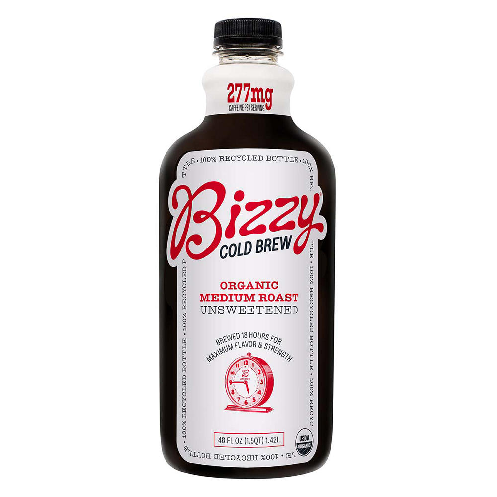 Bizzy Organic Medium Roast Unsweetened Cold Brew Coffee, 48 oz