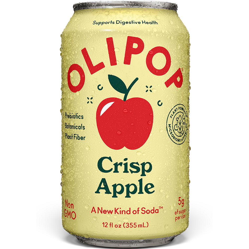 Olipop Prebiotic Soda - Crisp Apple, 12 oz