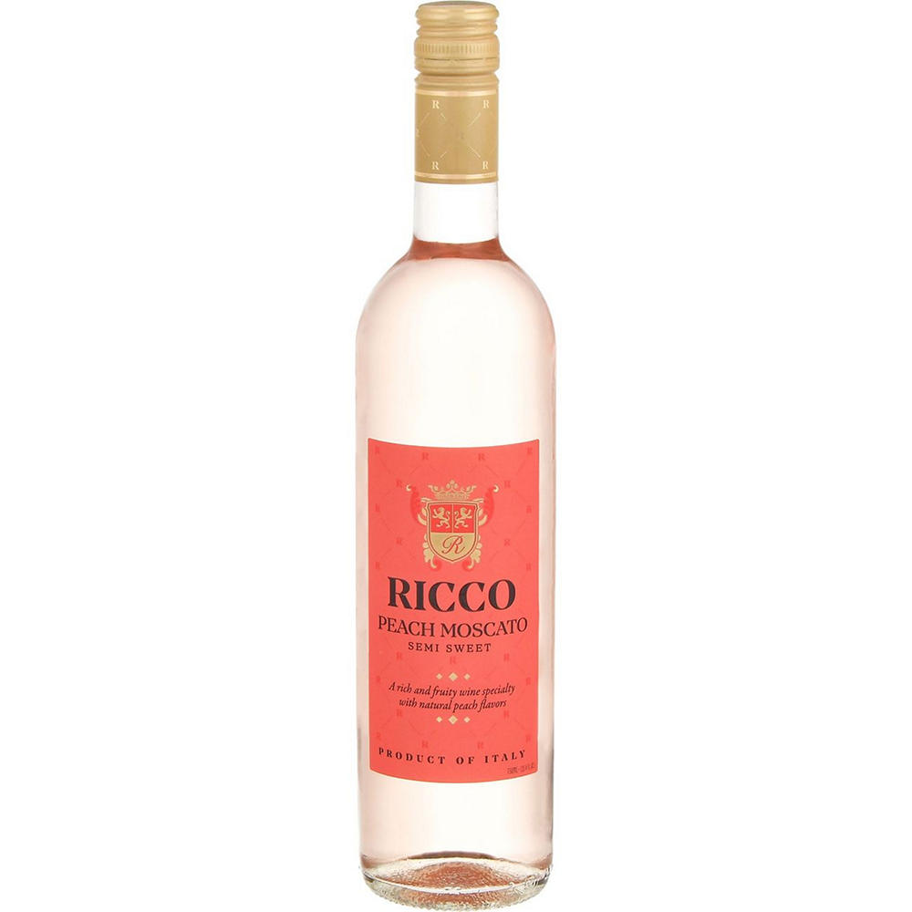 Ricco Peach Moscato Italy White Wine, 750 mL