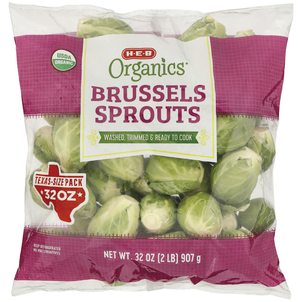 H-E-B Organics Fresh Brussels Sprouts - Texas-Size Pack, 2 lbs