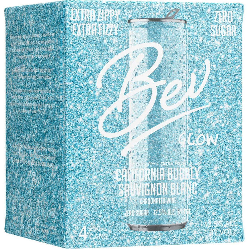 Bev Glow California Bubbly Sauvignon Blanc Sparkling Wine 4 pk Cans, 250 mL