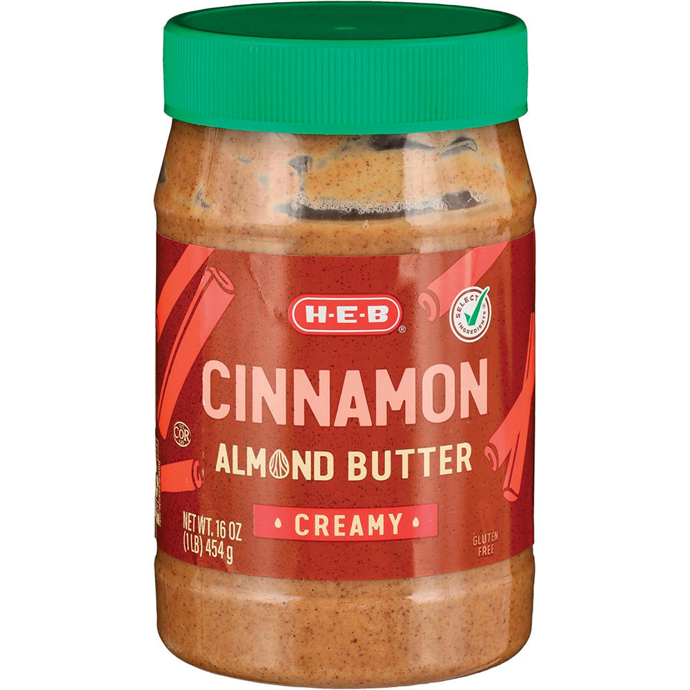 H-E-B Creamy Almond Butter - Cinnamon, 16 oz