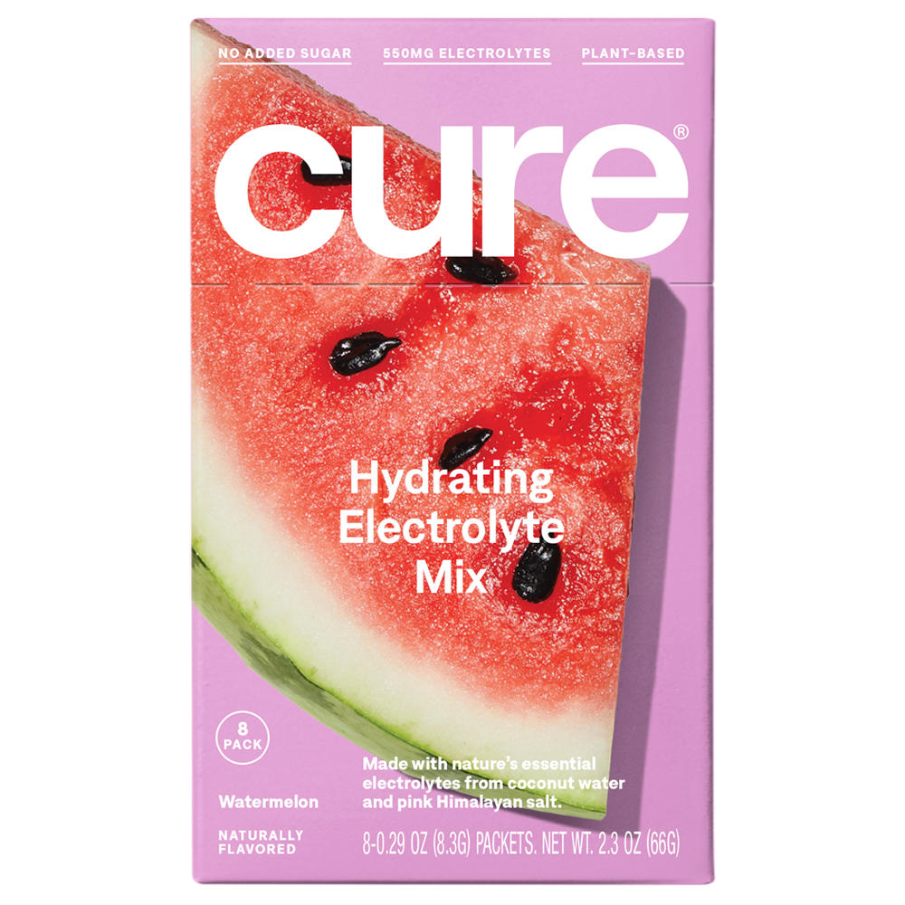 Cure Hydration Electrolyte Drink Mix Packs - Watermelon, 8 ct