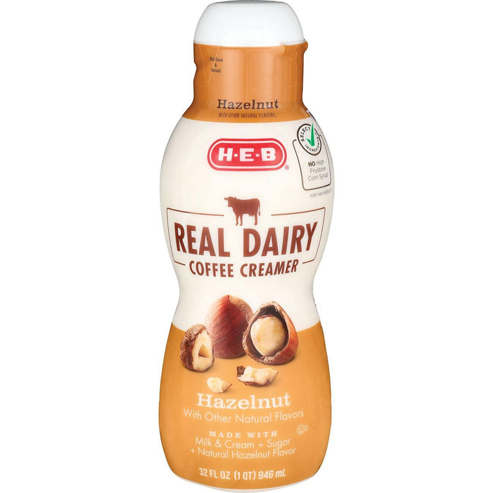 H-E-B Real Dairy Liquid Coffee Creamer - Hazelnut, 32 oz
