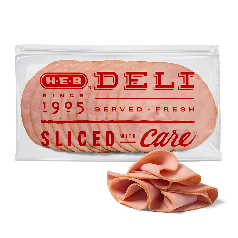 H-E-B Deli Hickory-Smoked Uncured Ham, Sandwich Sliced, Avg. 0.5 lb