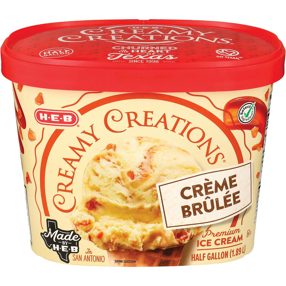 H-E-B Creamy Creations Crème Brûlée Ice Cream, 1/2 gal