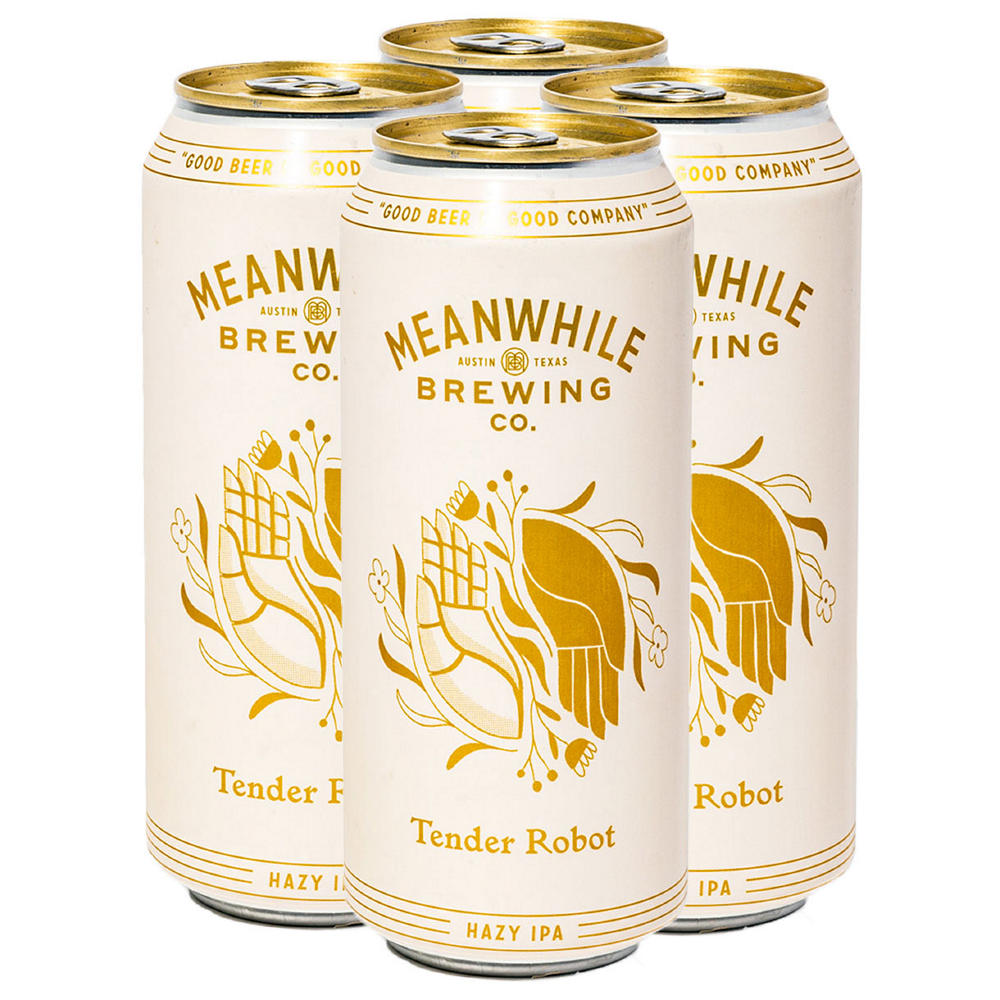Meanwhile Brewing Co Tender Robot Hazy IPA Craft Beer 4 pk Cans, 16 oz