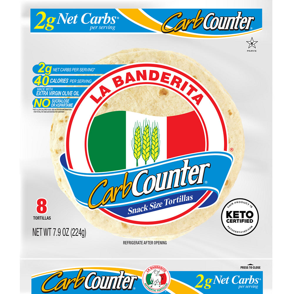 La Banderita Carb Counter Snack Size Flour Tortillas, 8 ct
