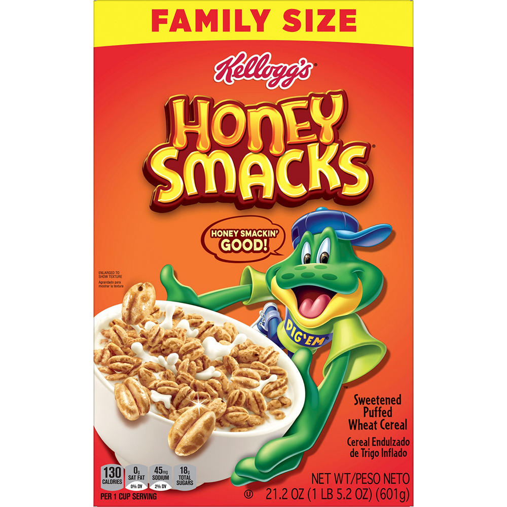 Kellogg's Honey Smacks Cereal - Family Size, 21.2 oz
