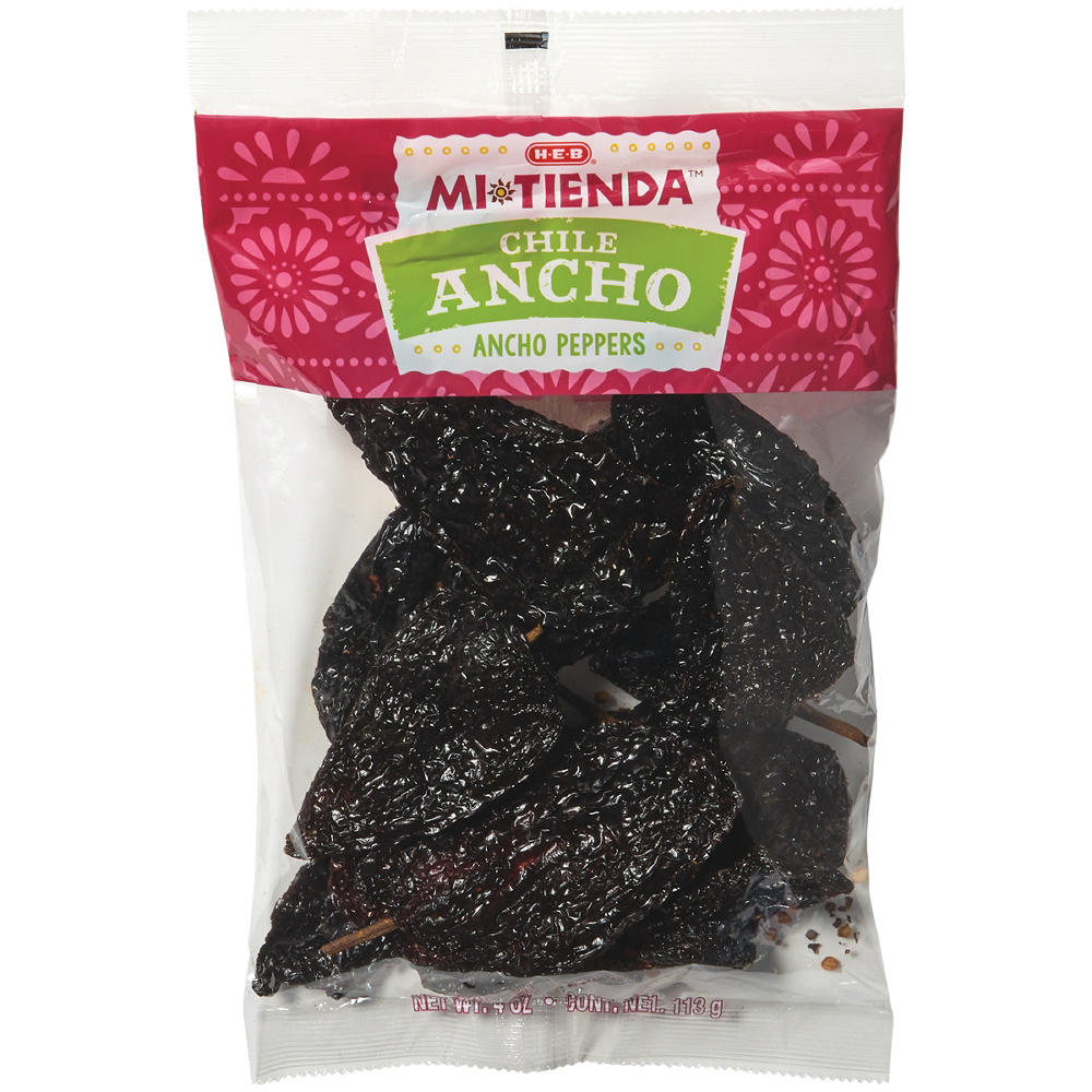 H-E-B Mi Tienda Dried Chile Ancho Peppers, 4 oz