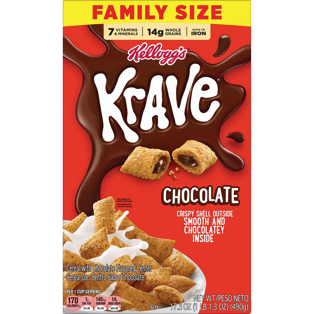 Kellogg's Krave Chocolate Cereal - Family Size, 17.3 oz
