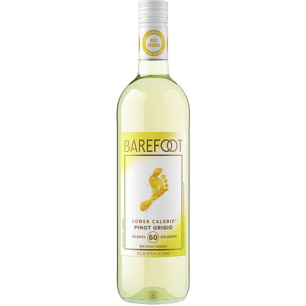 Barefoot Bright & Breezy Pinot Grigio California White Wine, 750 mL