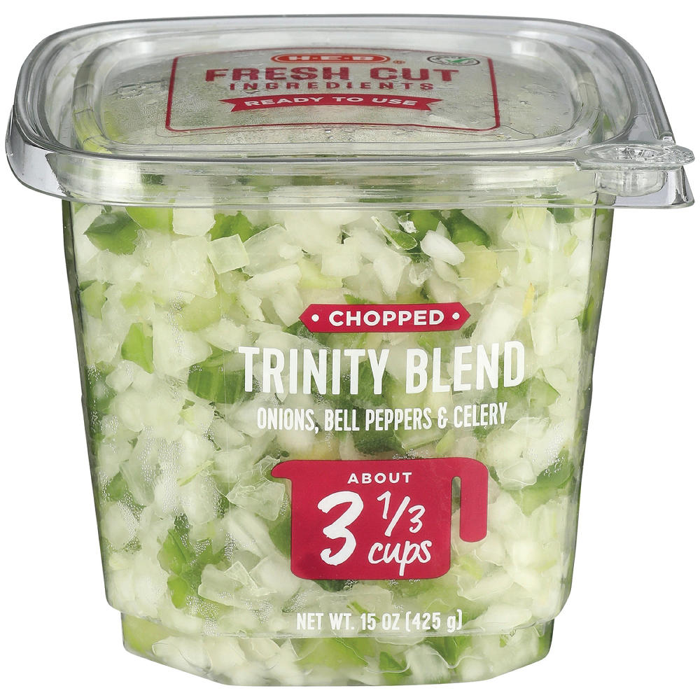 H-E-B Fresh Chopped Trinity Blend - Onion, Bell Pepper & Celery, 15 oz