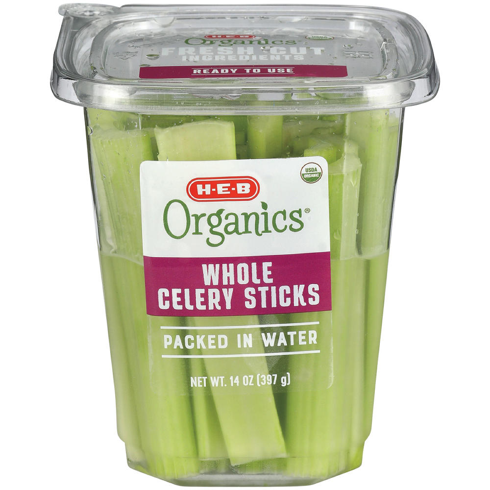 H-E-B Organics Fresh Whole Celery Sticks, 14 oz