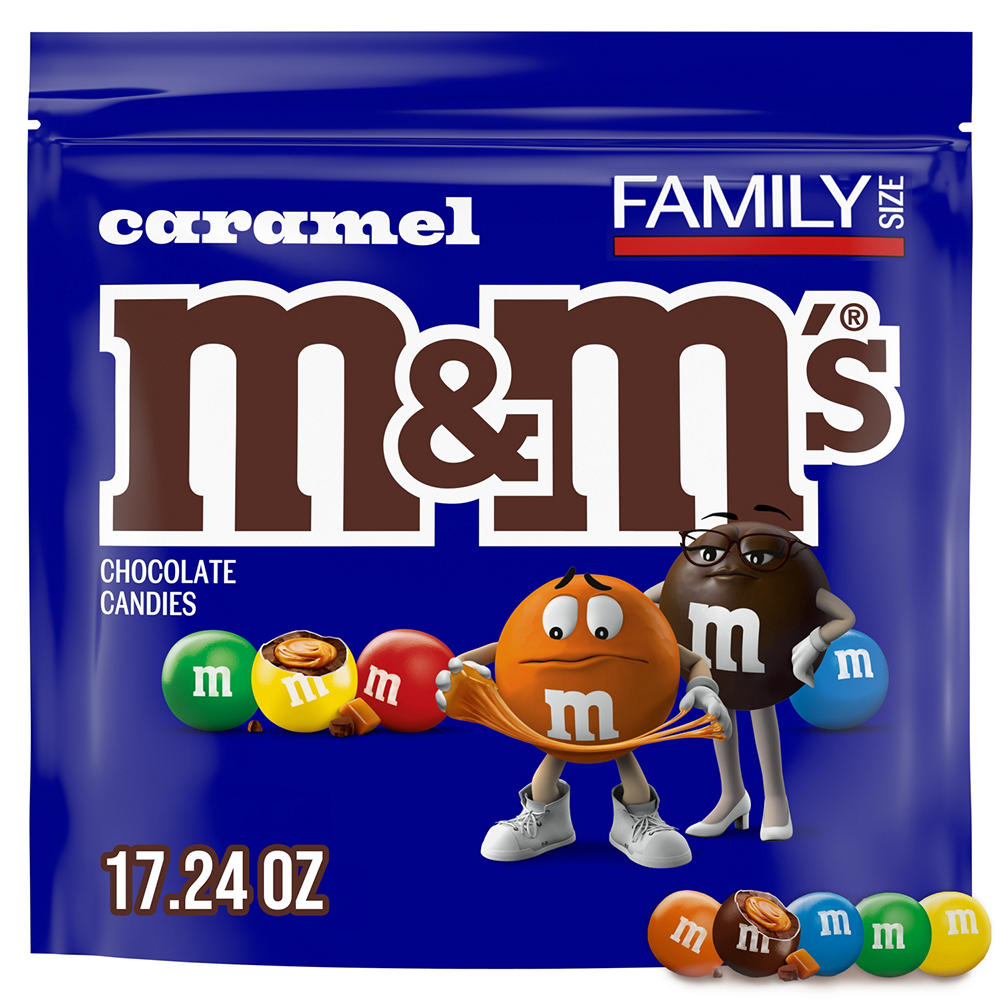 M&M'S Caramel Milk Chocolate Candy - Family Size, 17.24 oz