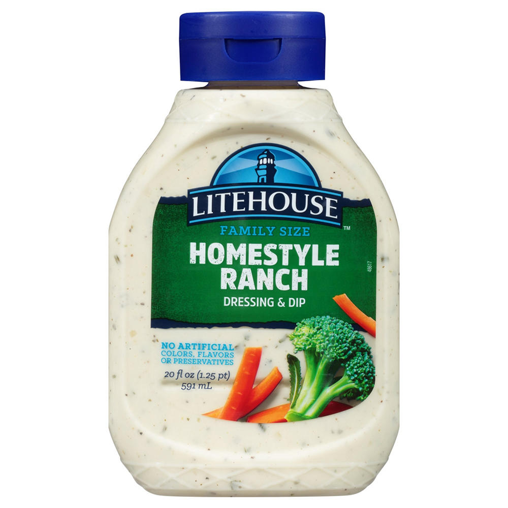 Litehouse Homestyle Ranch Dressing Squeeze Bottle (Sold Cold), 20 fl oz