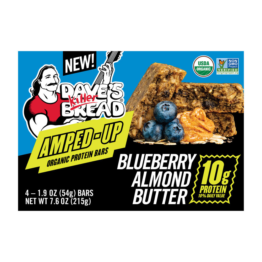 Dave's Killer Bread 10g Protein Amped-Up Bars - Blueberry Almond Butter, 4 ct