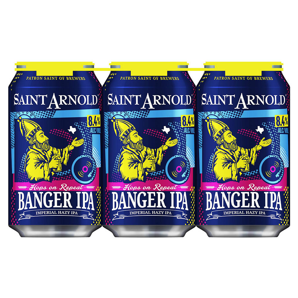 Saint Arnold Banger Imperial Hazy IPA Craft Beer 6 pk Cans, 12 oz
