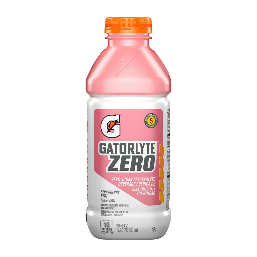 Gatorade Gatorlyte Zero Sugar Strawberry Kiwi Electrolyte Sports Drink Beverage, 20 oz