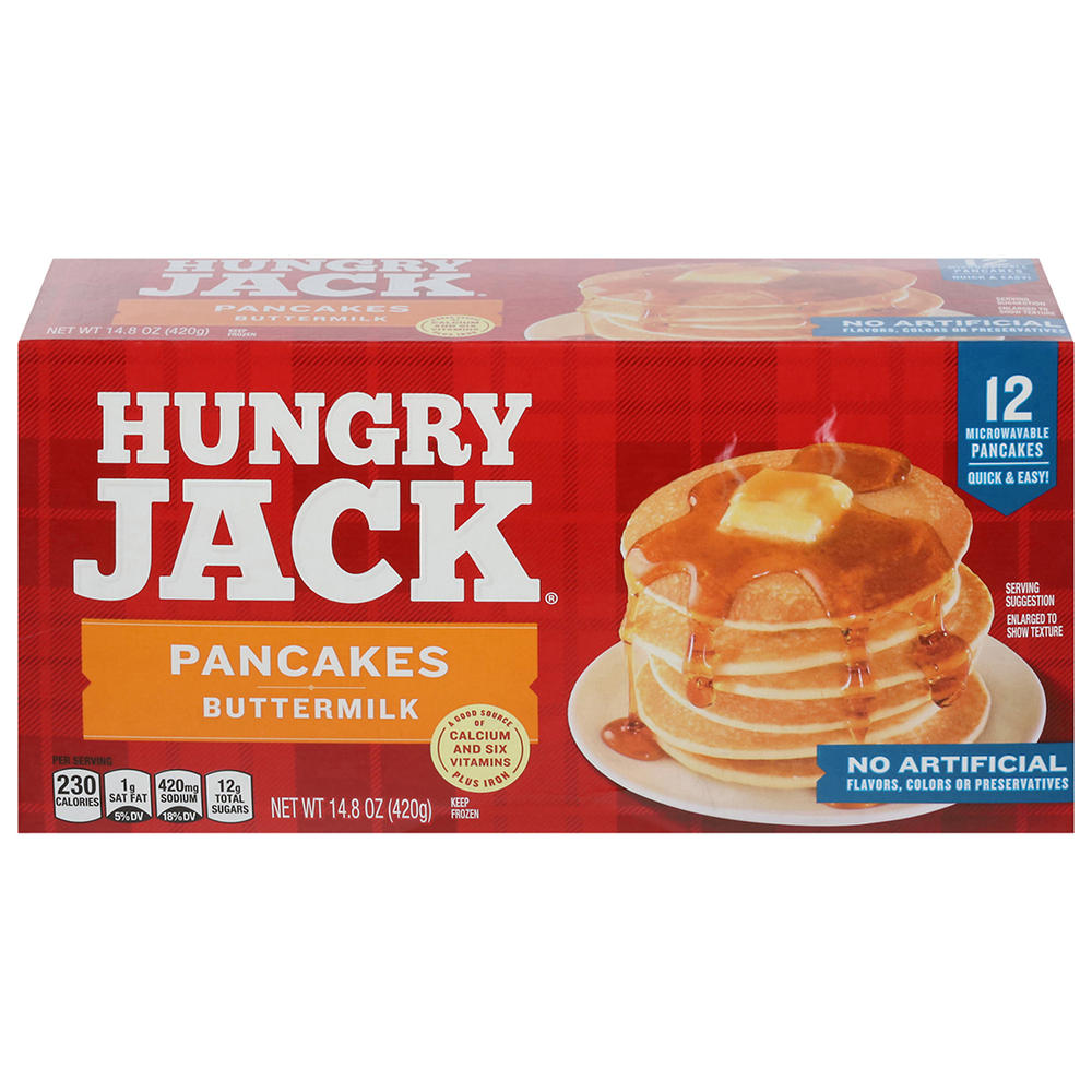 Hungry Jack Frozen Pancakes - Buttermilk, 12 ct