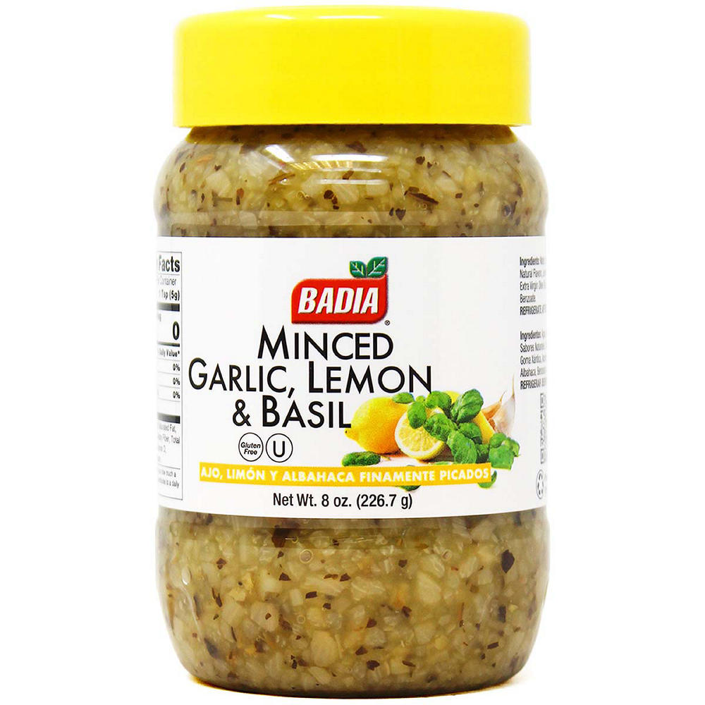 Badia Minced Garlic Lemon & Basil, 8 oz