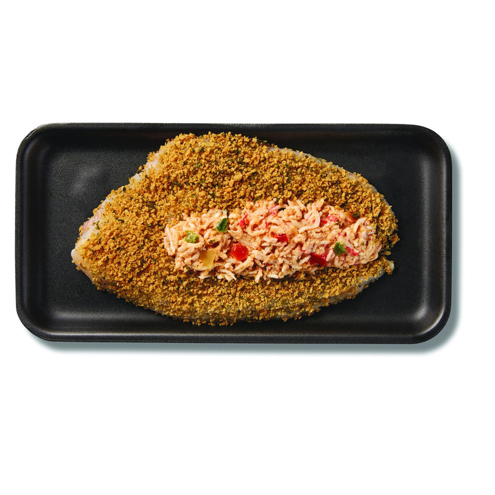 H-E-B Fish Market Seafood Stuffed Catfish Fillet & Garlic Herb Panko, Avg. 0.75 lb