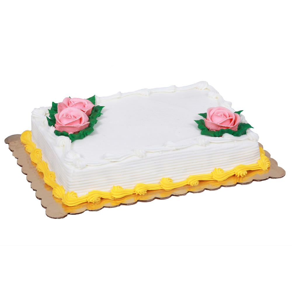 Baker Maid Floral Buttercream Chocolate Cake, 1/4 Sheet