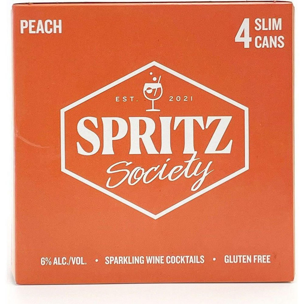 Spritz Society Peach Sparkling Wine Cocktail 4 pk Slim Cans, 8.4 oz
