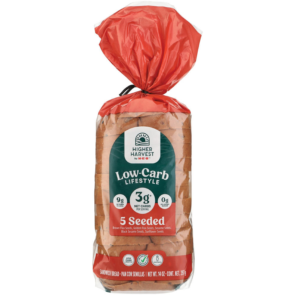 Higher Harvest by H-E-B Low Carb Lifestyle 5 Seeded Sliced Bread, 14 oz