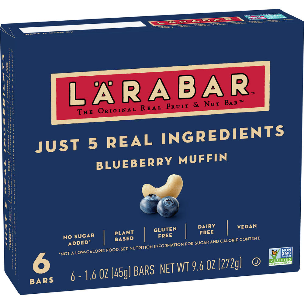 LÄRABAR Fruit & Nut Snack Bars - Blueberry Muffin, 6 ct