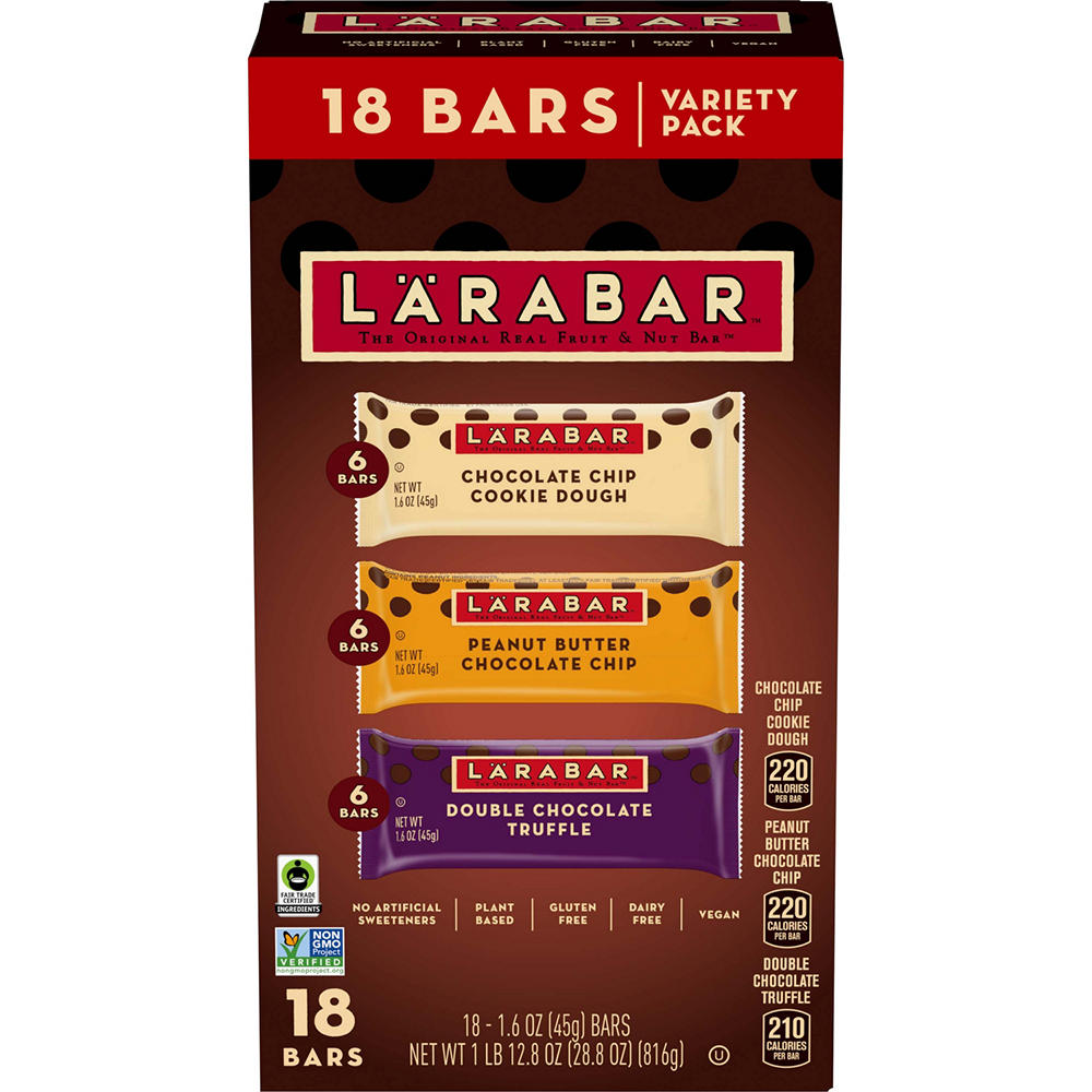 LÄRABAR Fruit & Nut Snack Bars Variety Pack, 18 ct