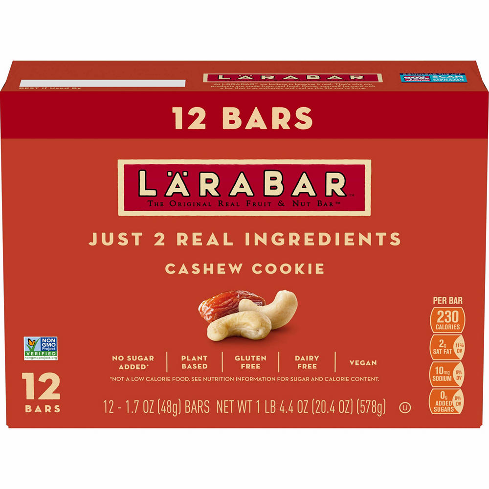 LÄRABAR Fruit & Nut Snack Bars - Cashew Cookie, 12 ct