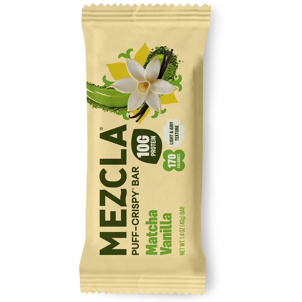 Mezcla Puff Crispy Bar 10g Plant Protein - Matcha Vanilla, 1.4 oz