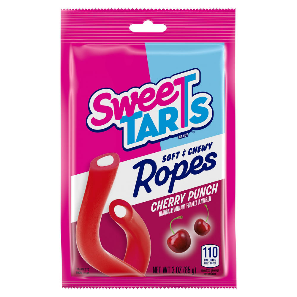 SweeTARTS Cherry Punch Flavor Candy Ropes, 3 oz