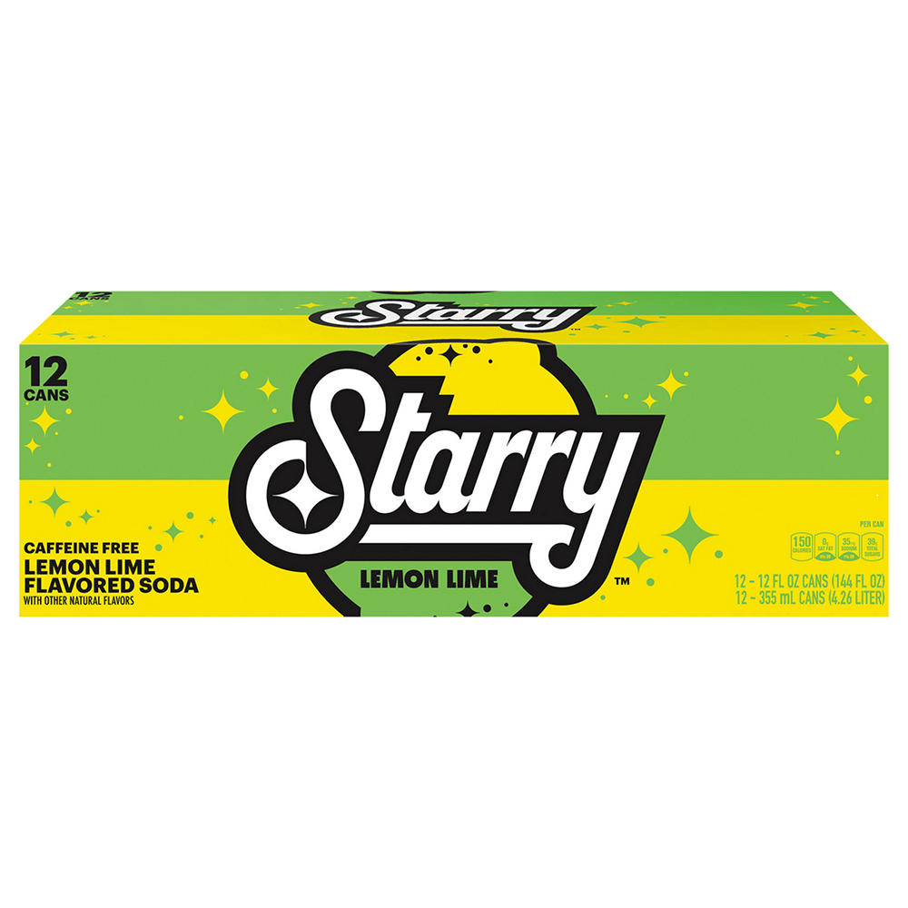 Starry Lemon Lime Soda Soft Drink 12 pk Cans, 12 oz