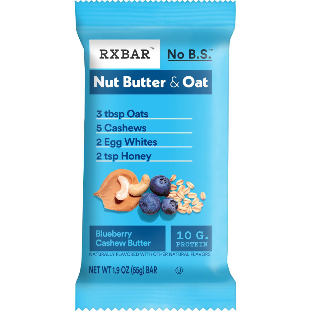 RXBAR 10g Protein Bars - Nut Butter and Oat Blueberry Cashew Butter , 1.9 oz