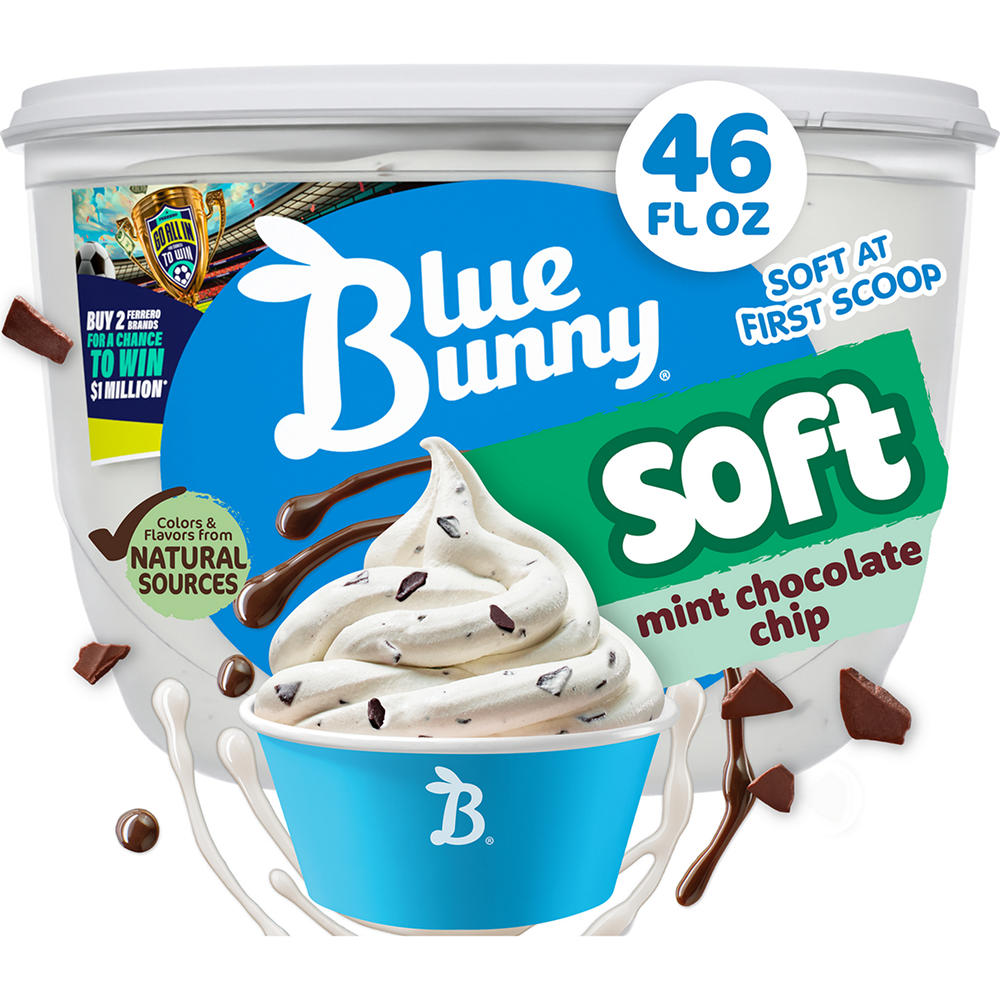 Blue Bunny Soft Mint Chocolate Chip Frozen Dairy Dessert, 46 oz
