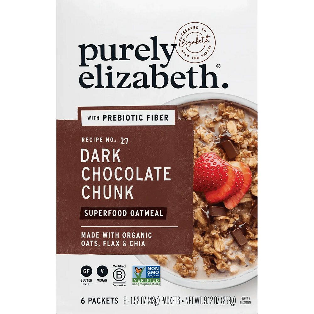 Purely Elizabeth Dark Chocolate Chunk Superfood Oatmeal, 6 ct