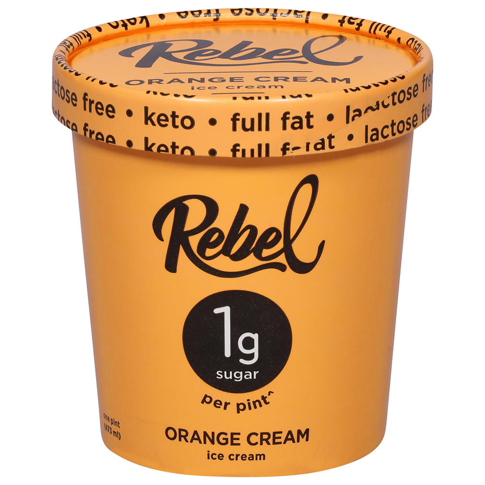Rebel 1g Sugar Ice Cream - Orange Cream, 1 pt
