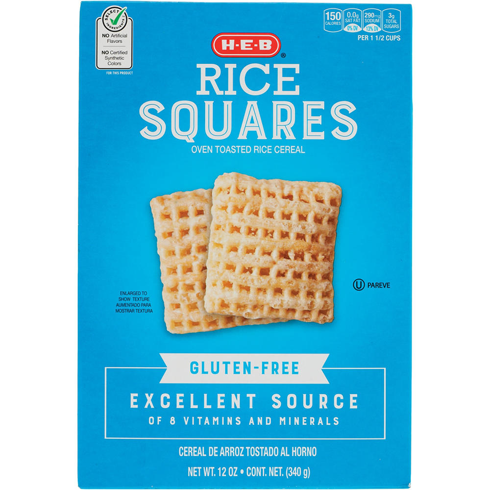 H-E-B Rice Squares Cereal, 12 oz