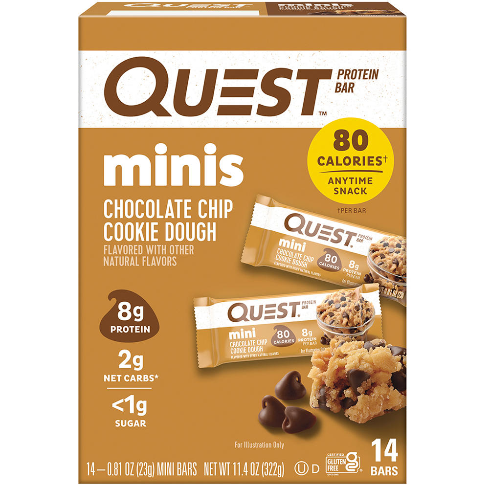 Quest Minis 8g Protein Bars - Chocolate Chip Cookie Dough, 14 ct