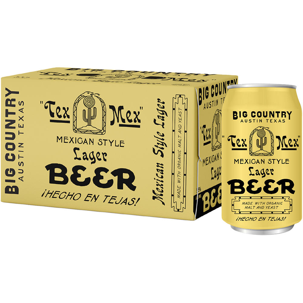 Big Country Organic Brewing Co. TexMex Lager Craft Beer 6 pk Cans, 12 oz